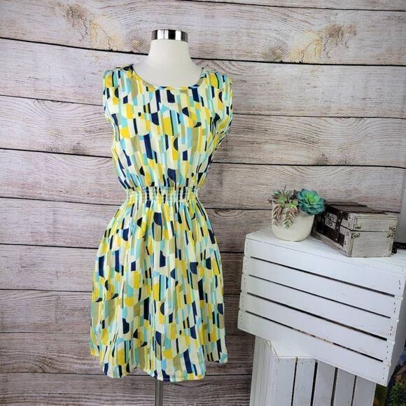 Geometric Print Mini Dress - Multicolor - Picture 1 of 6